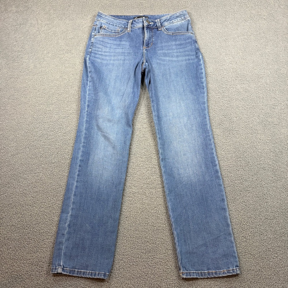 Lee Jeans Womens 8 Blue Perfect Fit Straight Leg Medium Wash Denim Stretch